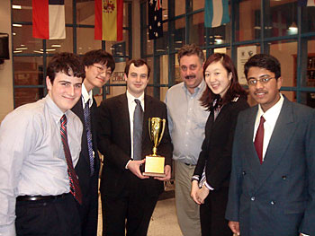 Debate team w/trophy